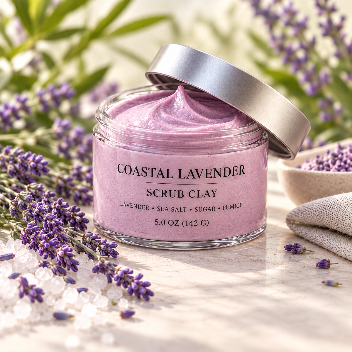 Coastal Lavender Body Scrub Clay