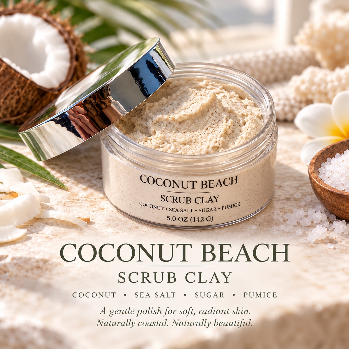 Coconut Beach Body Scrub Clay