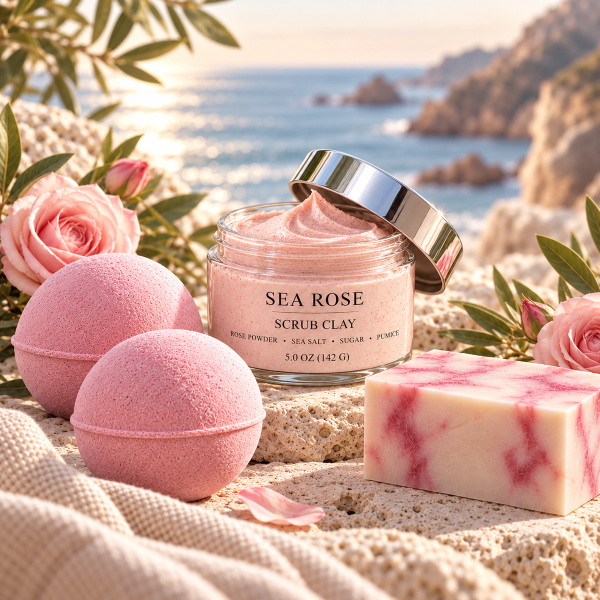 Sea Rose Beach Bath Set