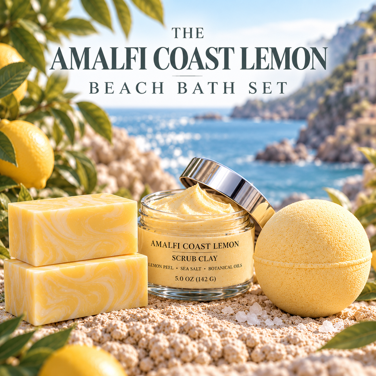 Amalfi Coast Lemon Beach Bath Set